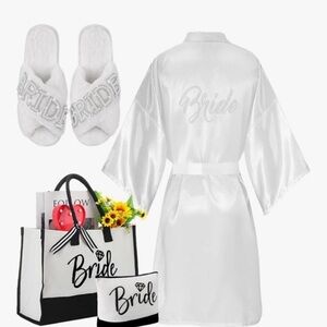Amazon White Bride Robe Set